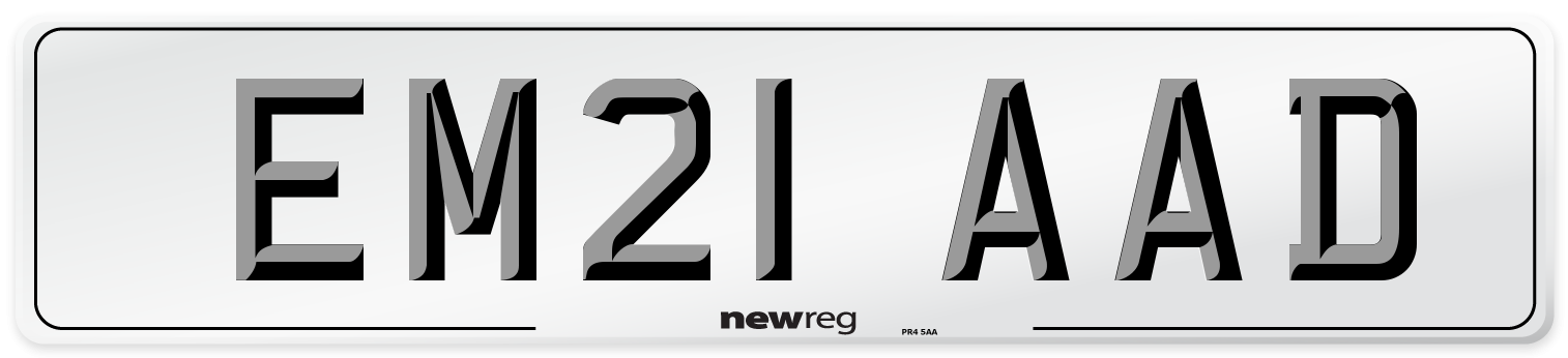 EM21 AAD Number Plate from New Reg